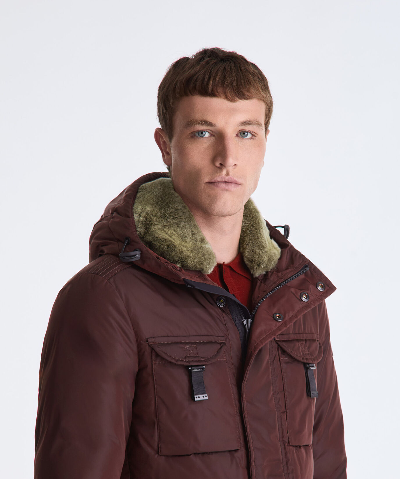 Taffeta Field Jacket with Fur Hood  Peuterey - large