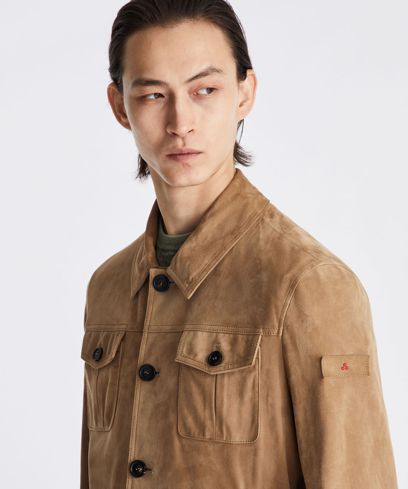 Suede jacket with horn effect buttons  Peuterey - large