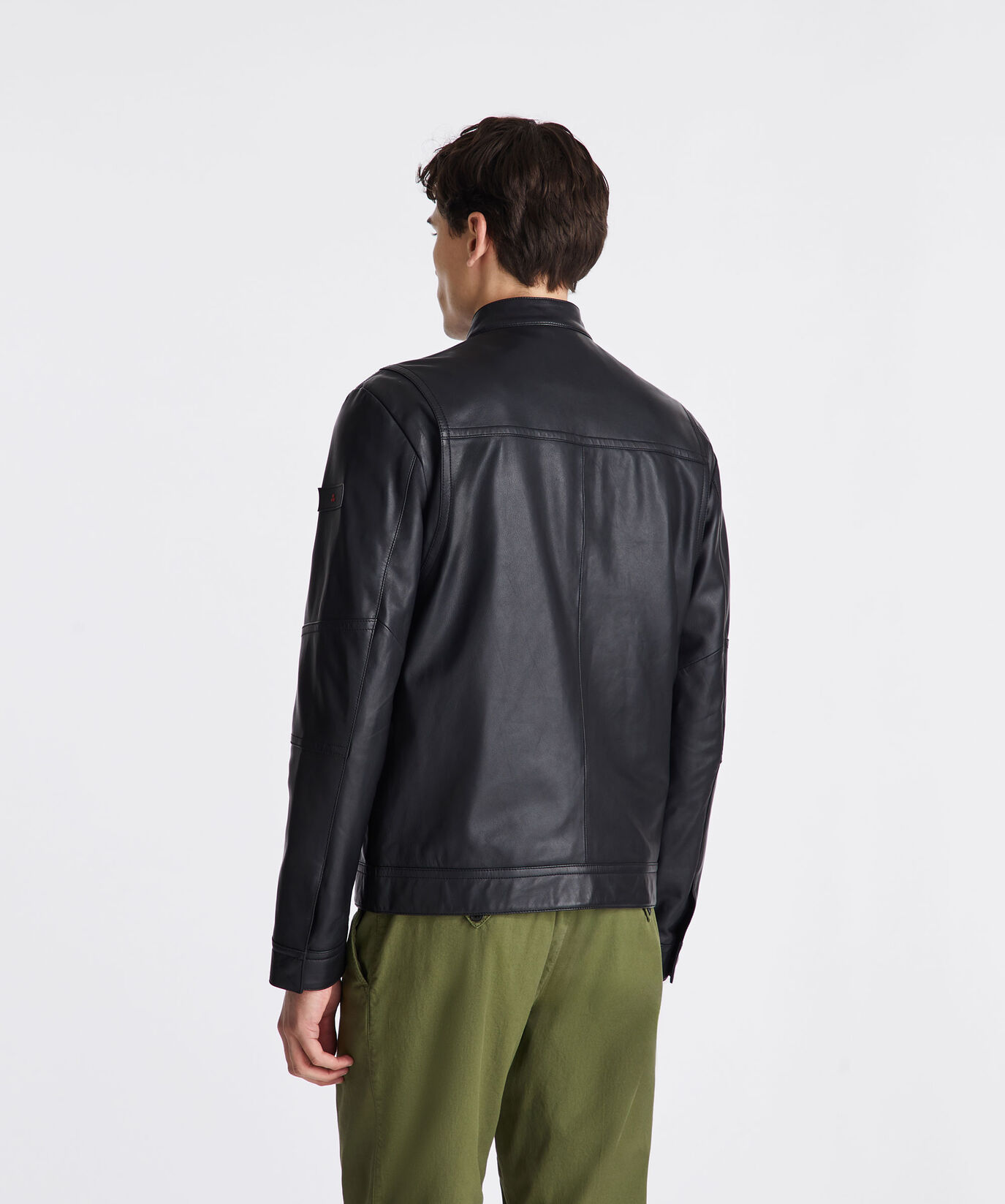 Leather biker jacket with chest pockets  Peuterey - large