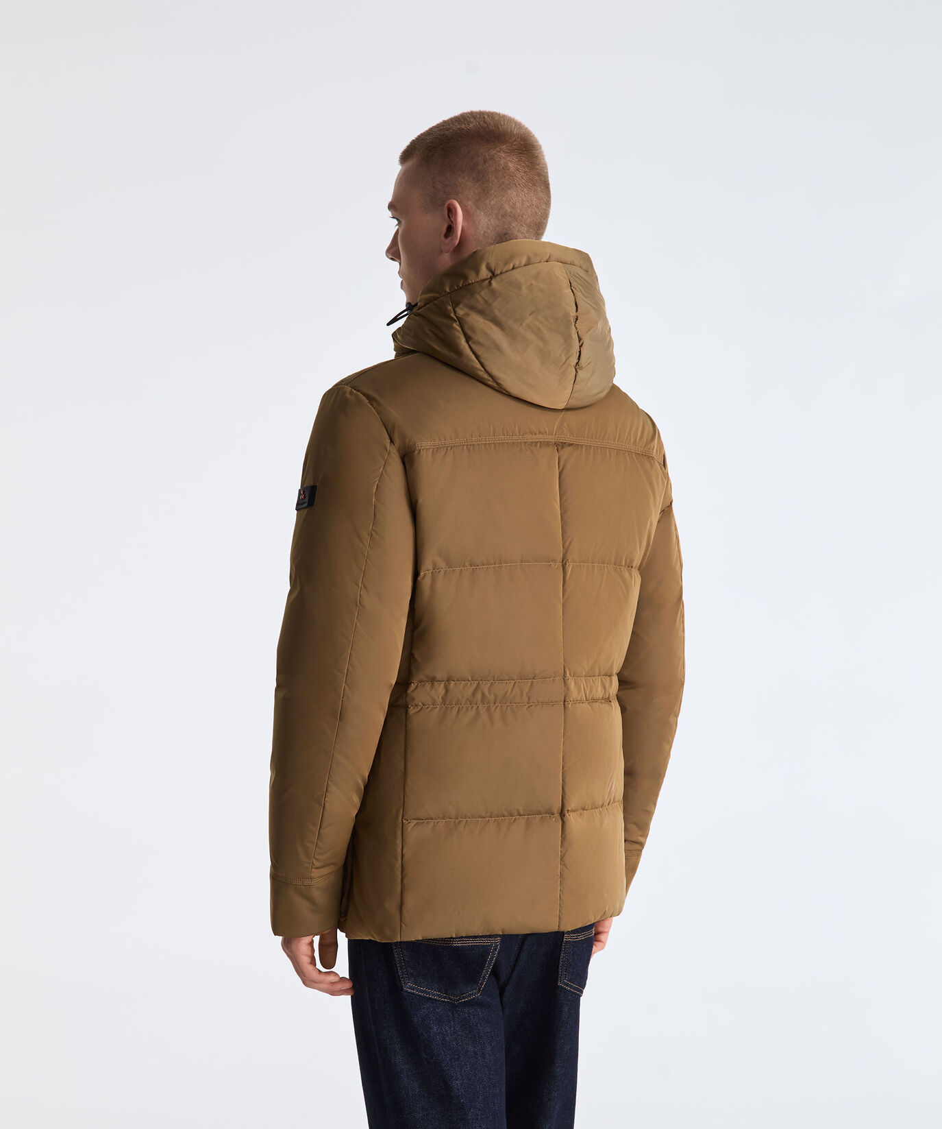 Chaqueta guerrera de tafet&aacute;n con capucha con pelo  Peuterey - large