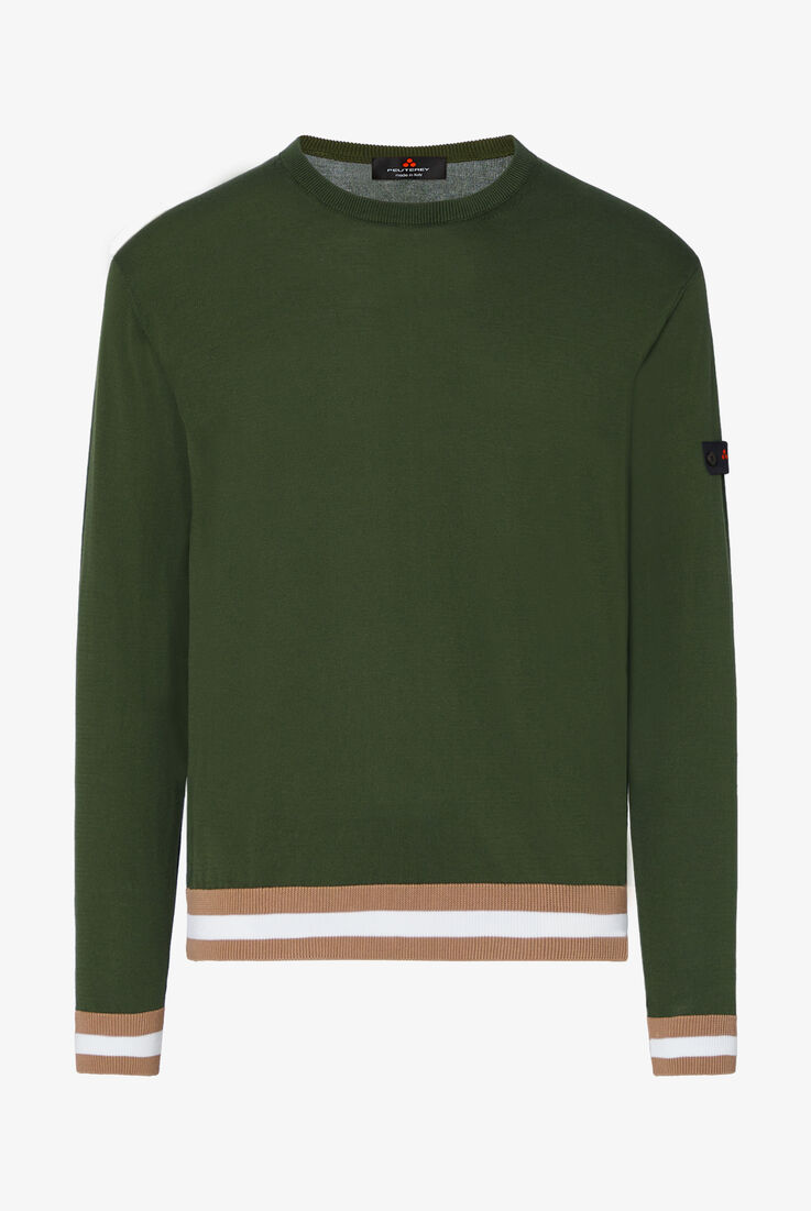 Pull en tricot de coton avec d&eacute;tails contrast&eacute;s  Peuterey - still-fondo-neutro