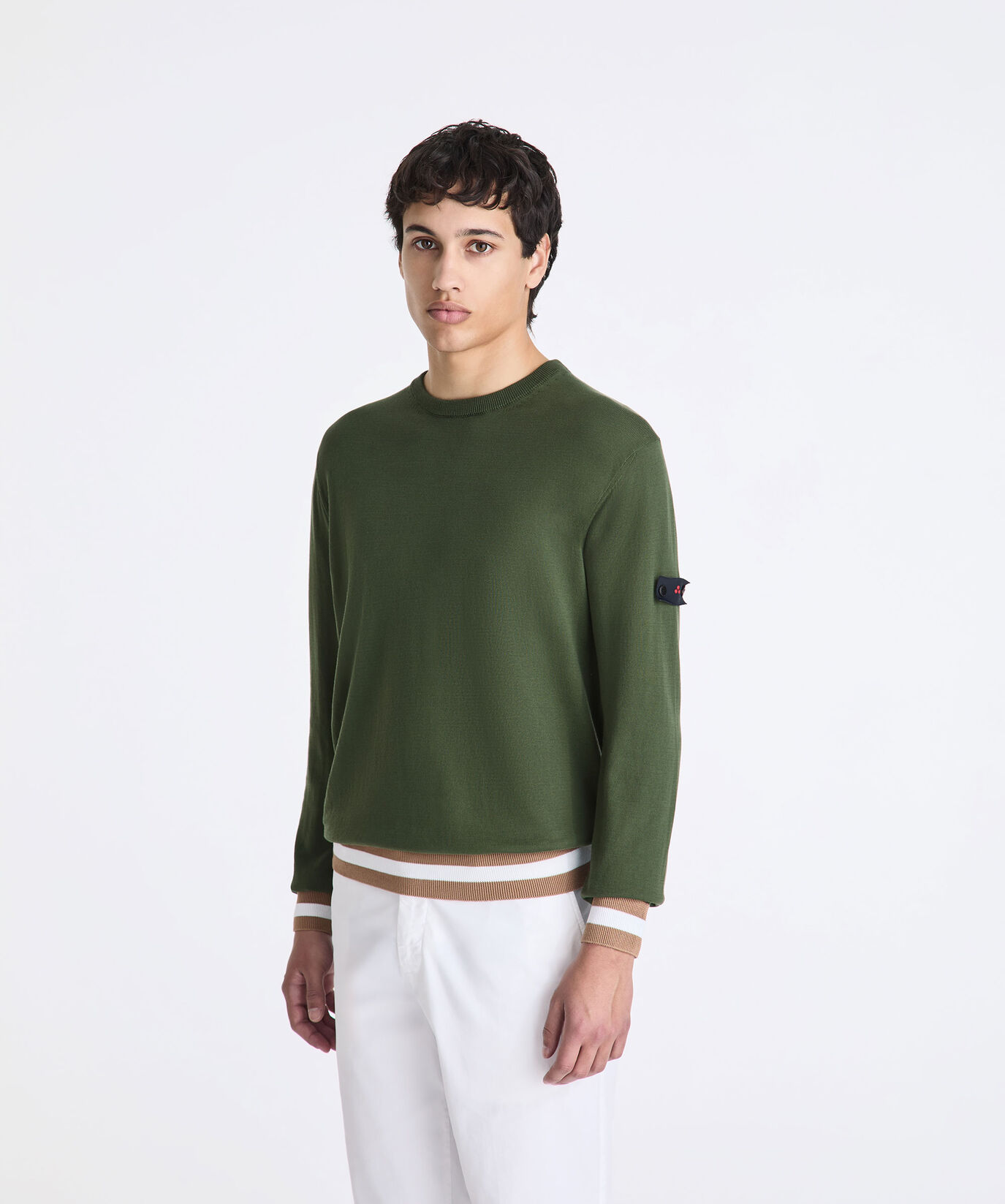 Cotton knit sweater with contrasting details  Peuterey - large image number 1