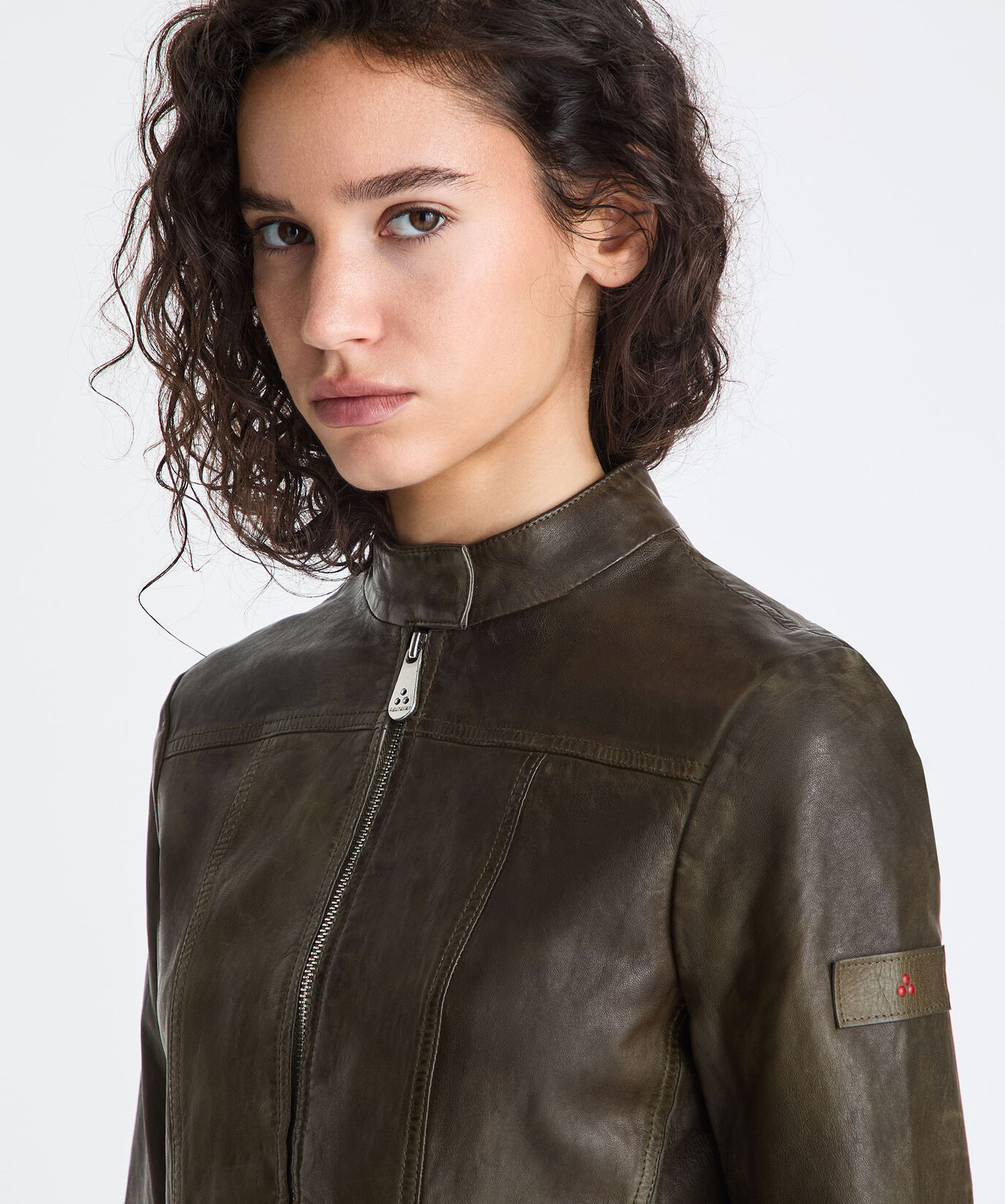 Worn-effect leather biker jacket  Peuterey - large