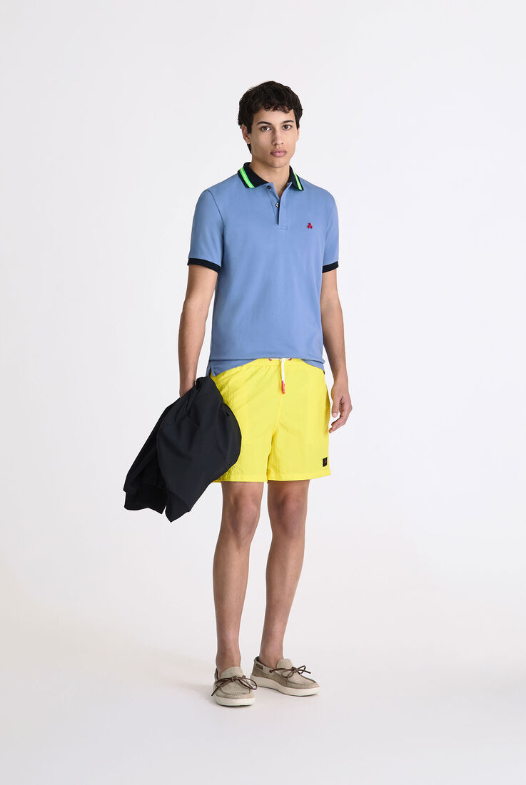Poloshirt aus Baumwollstretch-Pikee mit Neondetails  Peuterey - medium