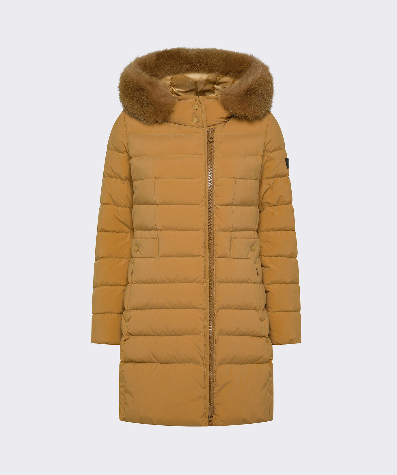 Long Down Jacket with High Collar And Fur Edging  Peuterey - large