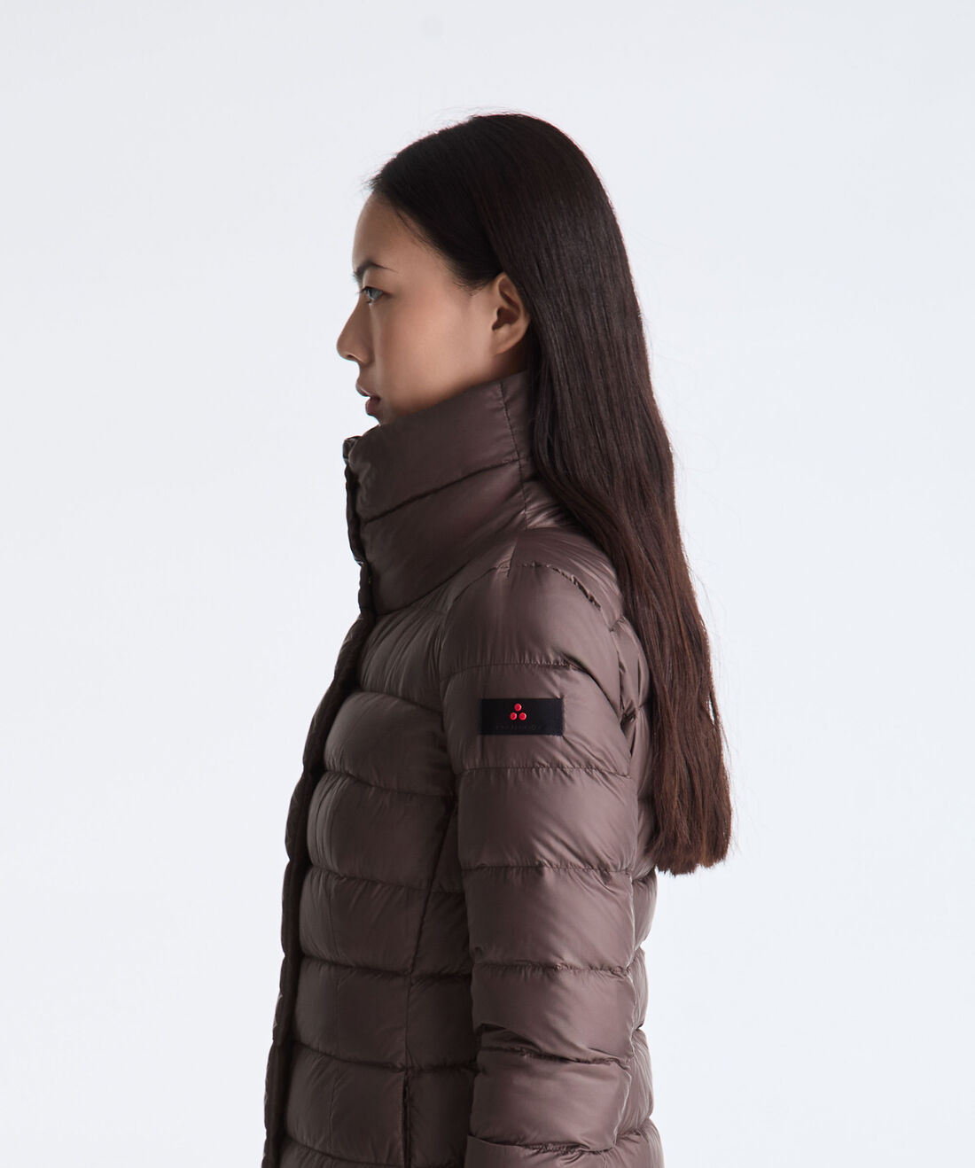Long Slim Fit High Collar Down jacket