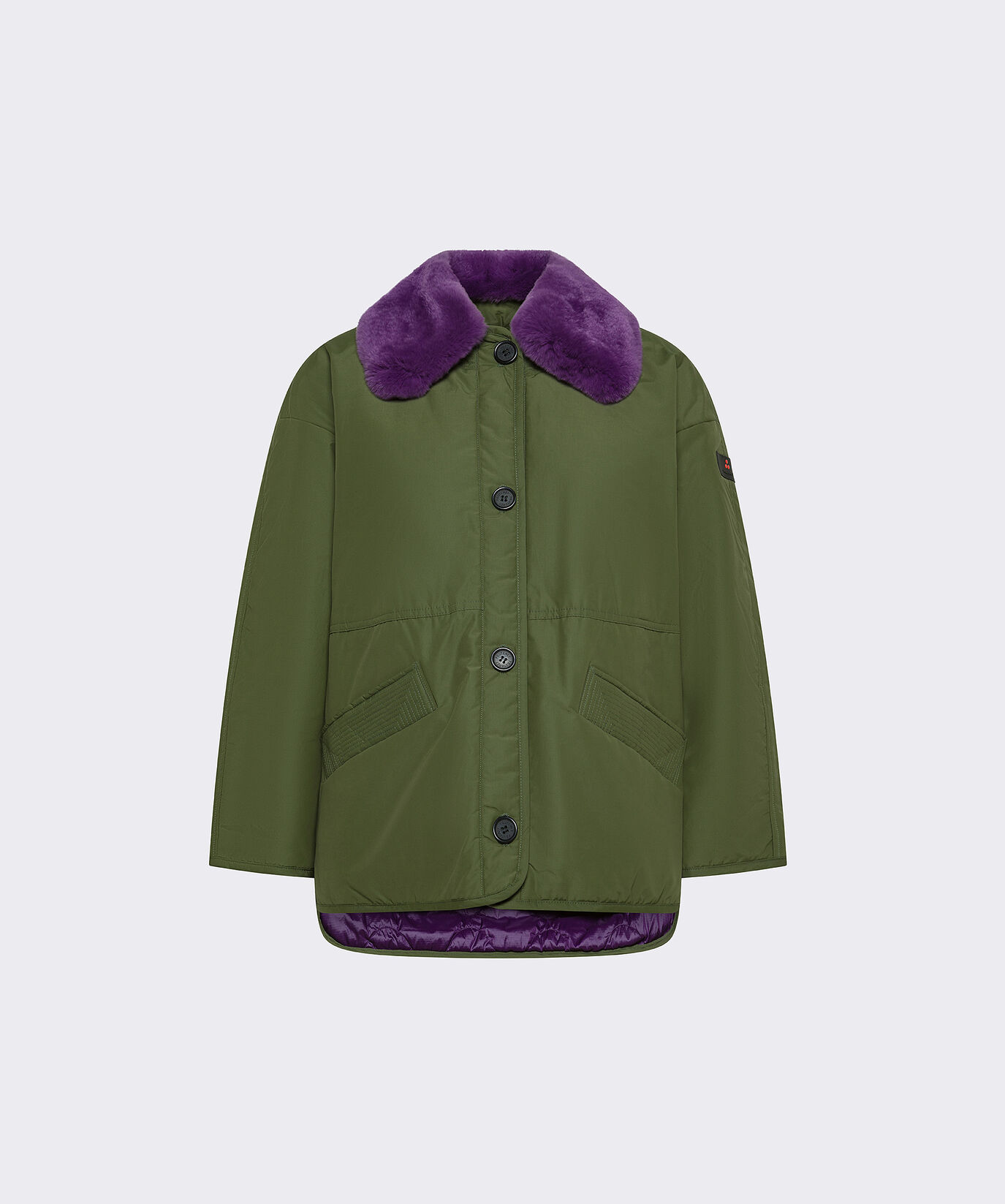 Beidseitig tragbare Jacke mit abnehmbarem Pelzkragen  Peuterey - large