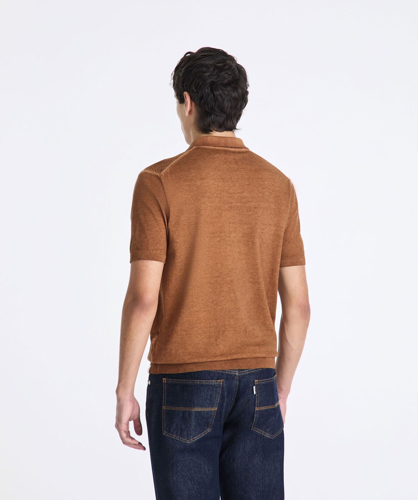 Polo en tricot de coton teint en pi&egrave;ce  Peuterey - large image number 3