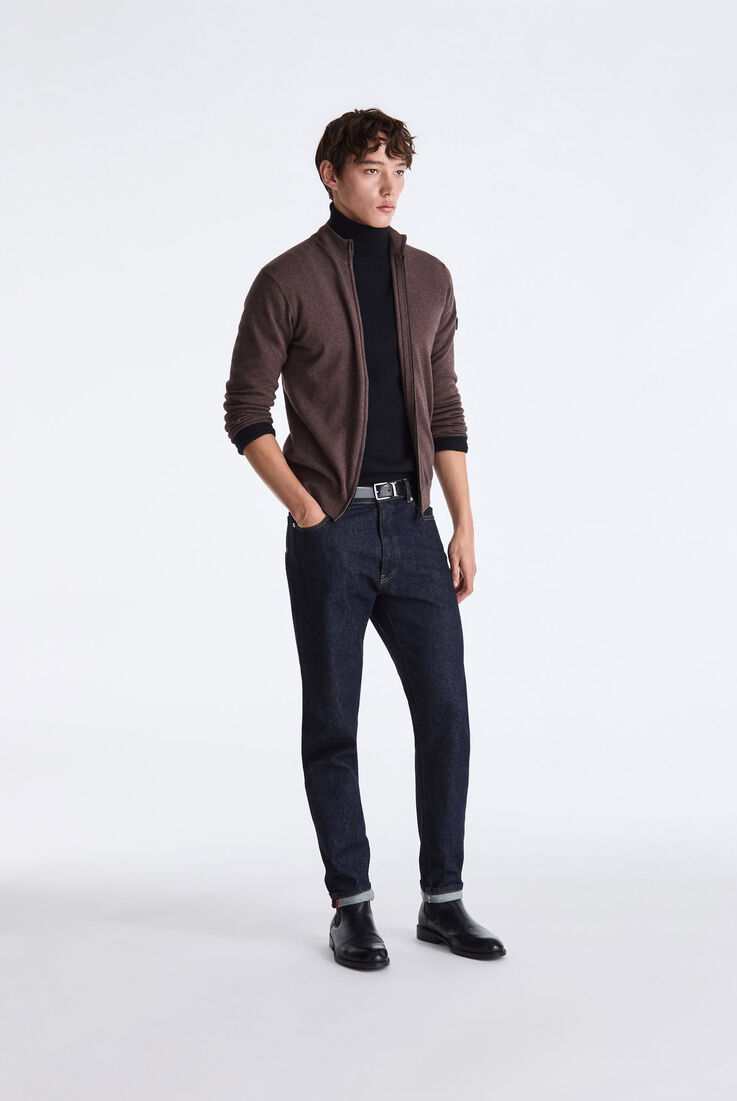 Wool and Cotton Blend Sweater with Central Zip  Peuterey - medium