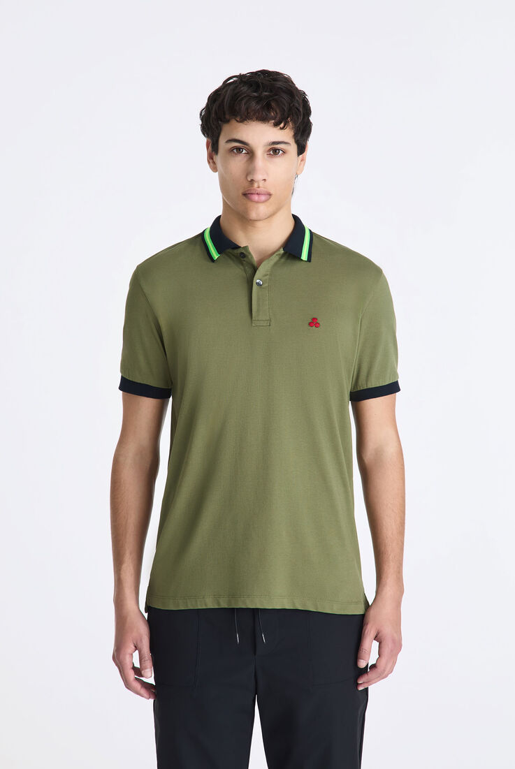Stretch cotton pique polo shirt with neon details  Peuterey - medium