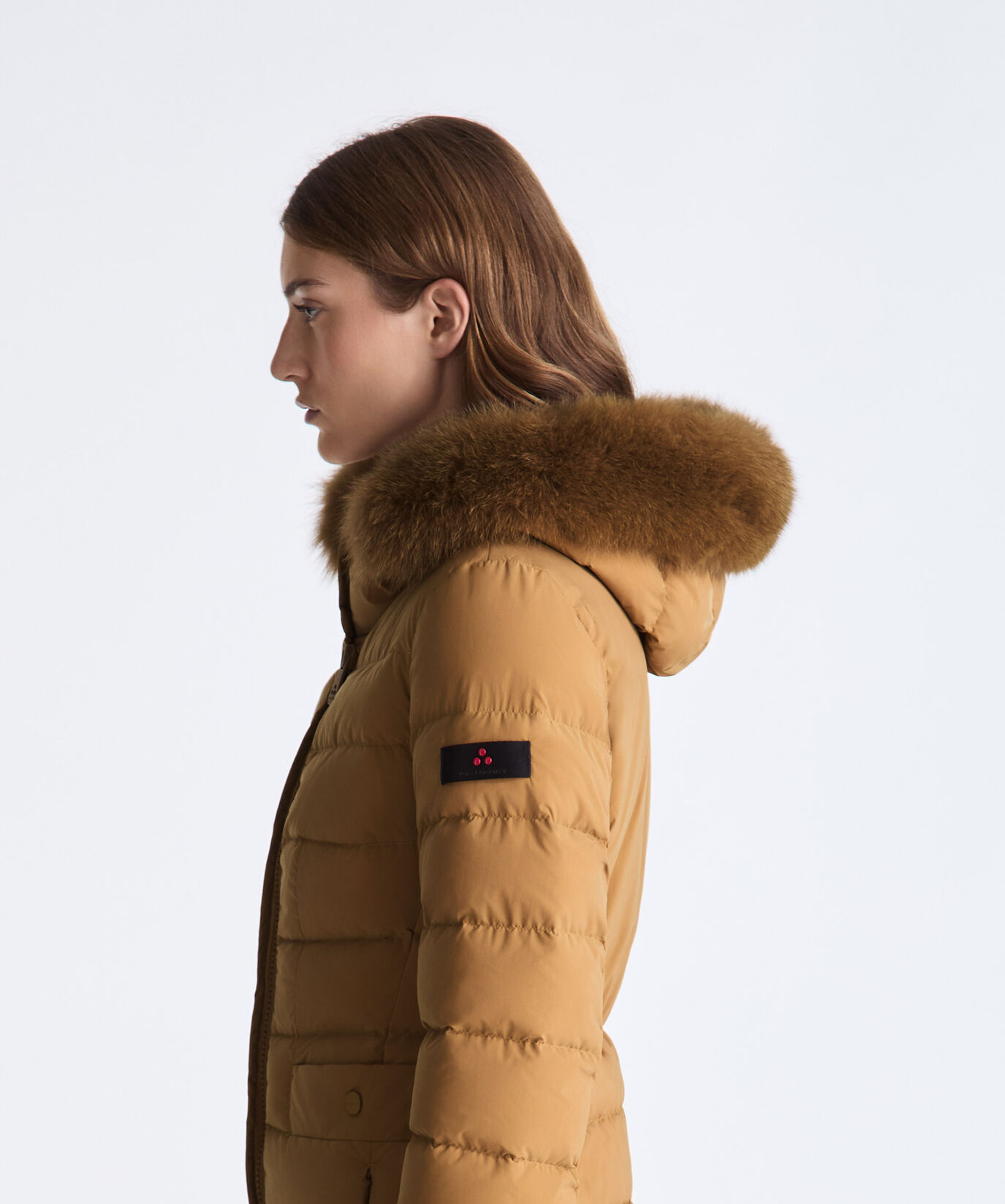 Long Down Jacket with High Collar And Fur Edging  Peuterey - large