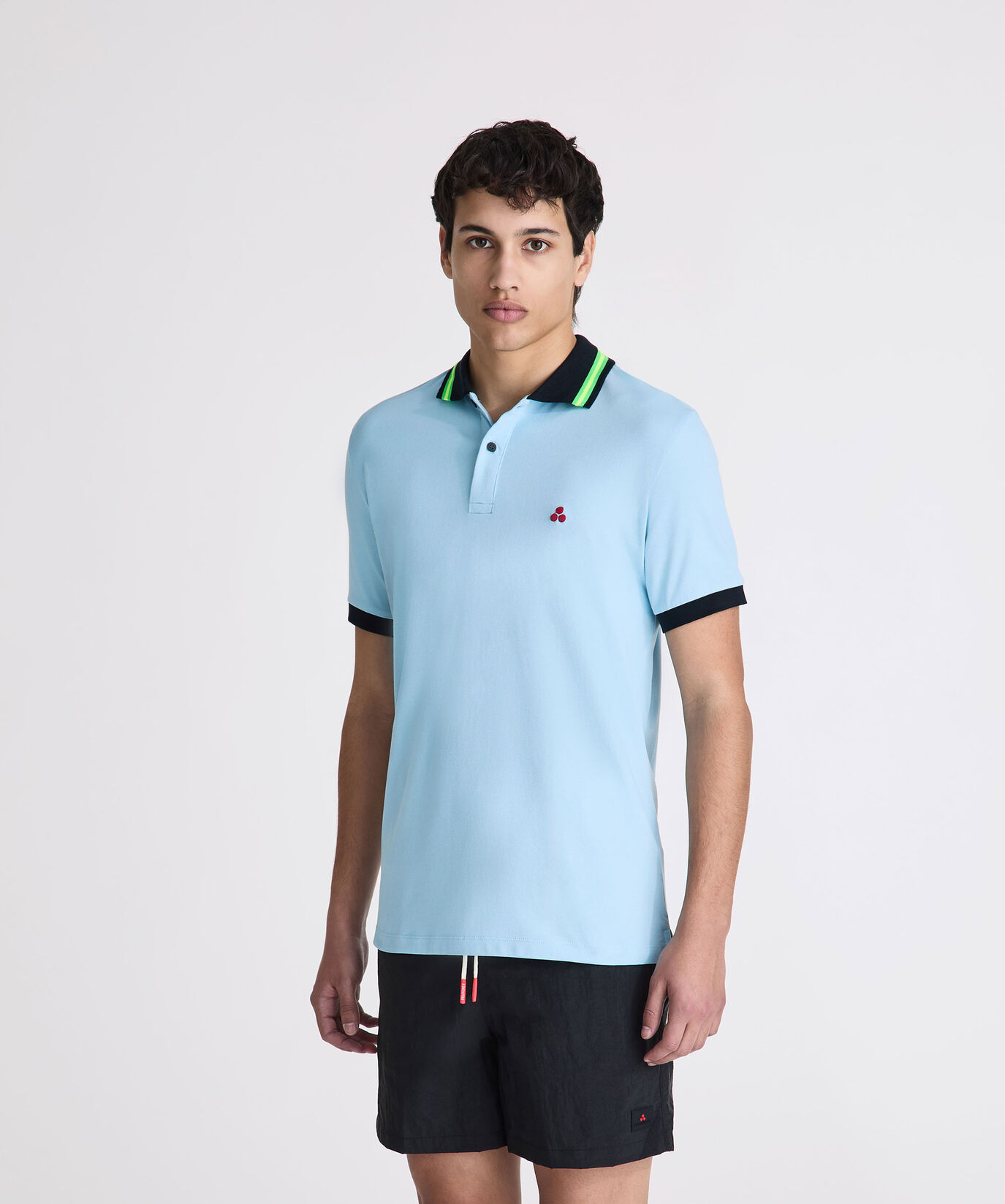 Stretch cotton pique polo shirt with neon details  Peuterey - large image number 1