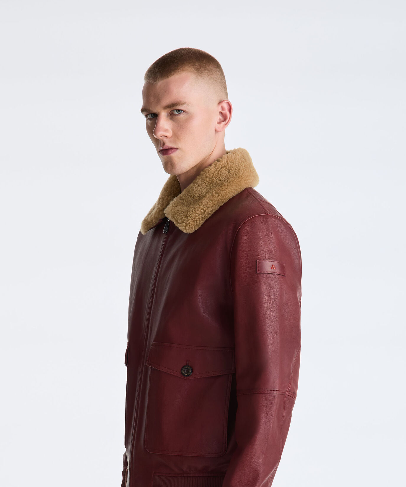 Bomberjacke aus Leder und Wolljersey  Peuterey - large