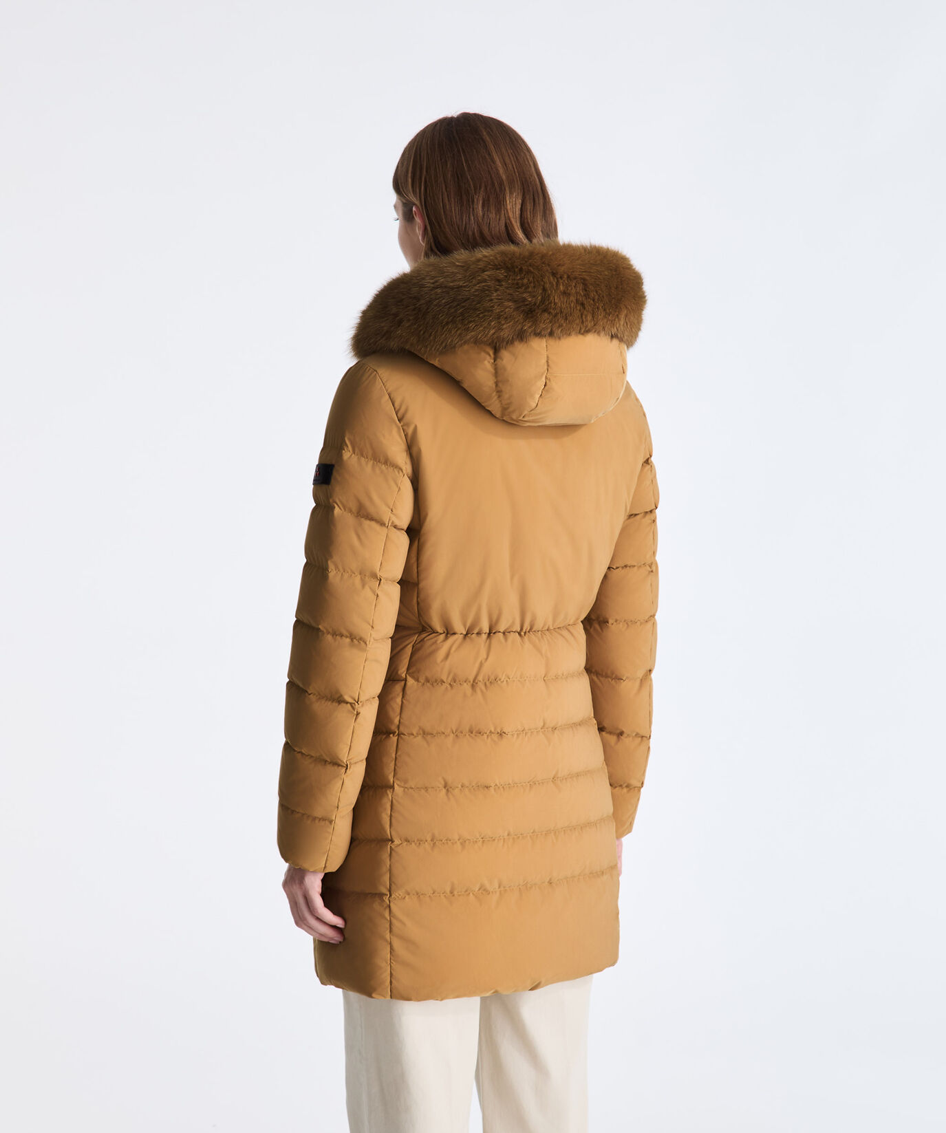 Long Down Jacket with High Collar And Fur Edging  Peuterey - large