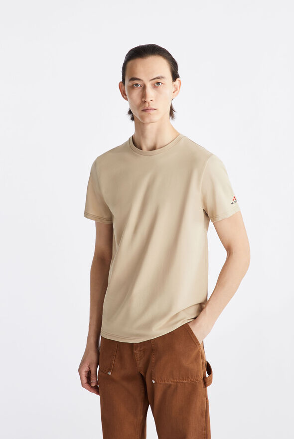 Camiseta de piqu&eacute; el&aacute;stico de algod&oacute;n y seda  Peuterey - medium