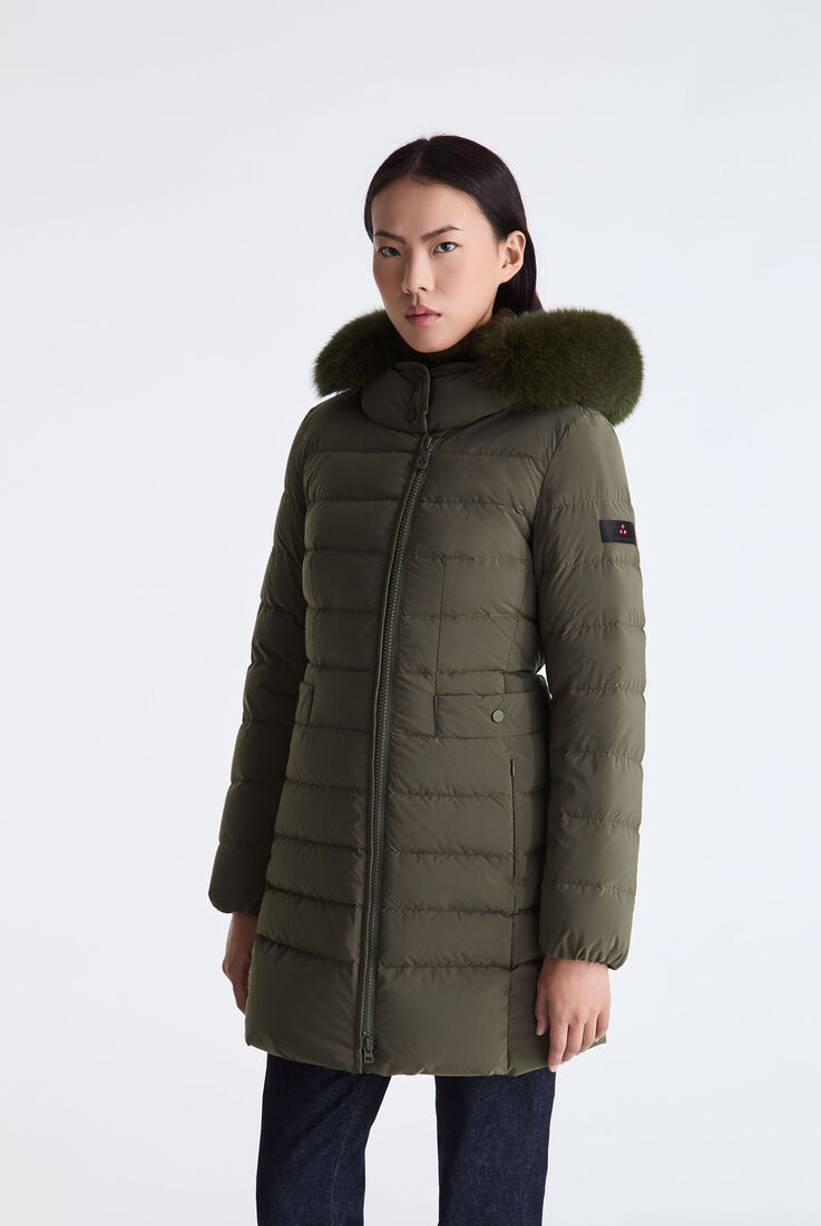 Long Down Jacket with High Collar And Fur Edging  Peuterey - medium