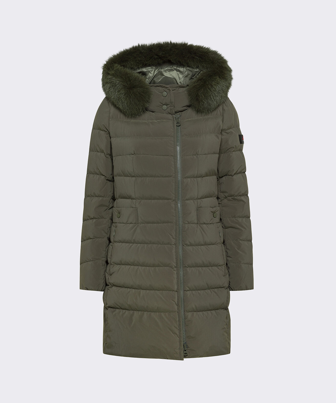 Long Down Jacket with High Collar And Fur Edging  Peuterey - large image number 4