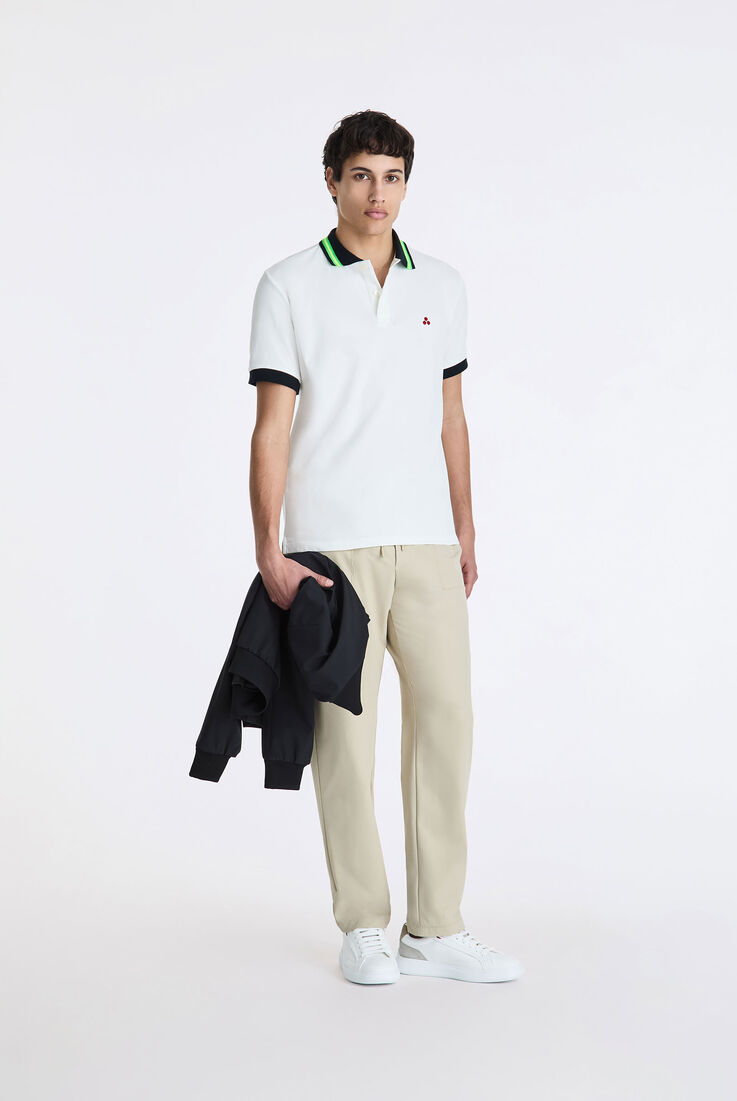 Polo en piqu&eacute; de coton stretch avec d&eacute;tails fluo  Peuterey - medium
