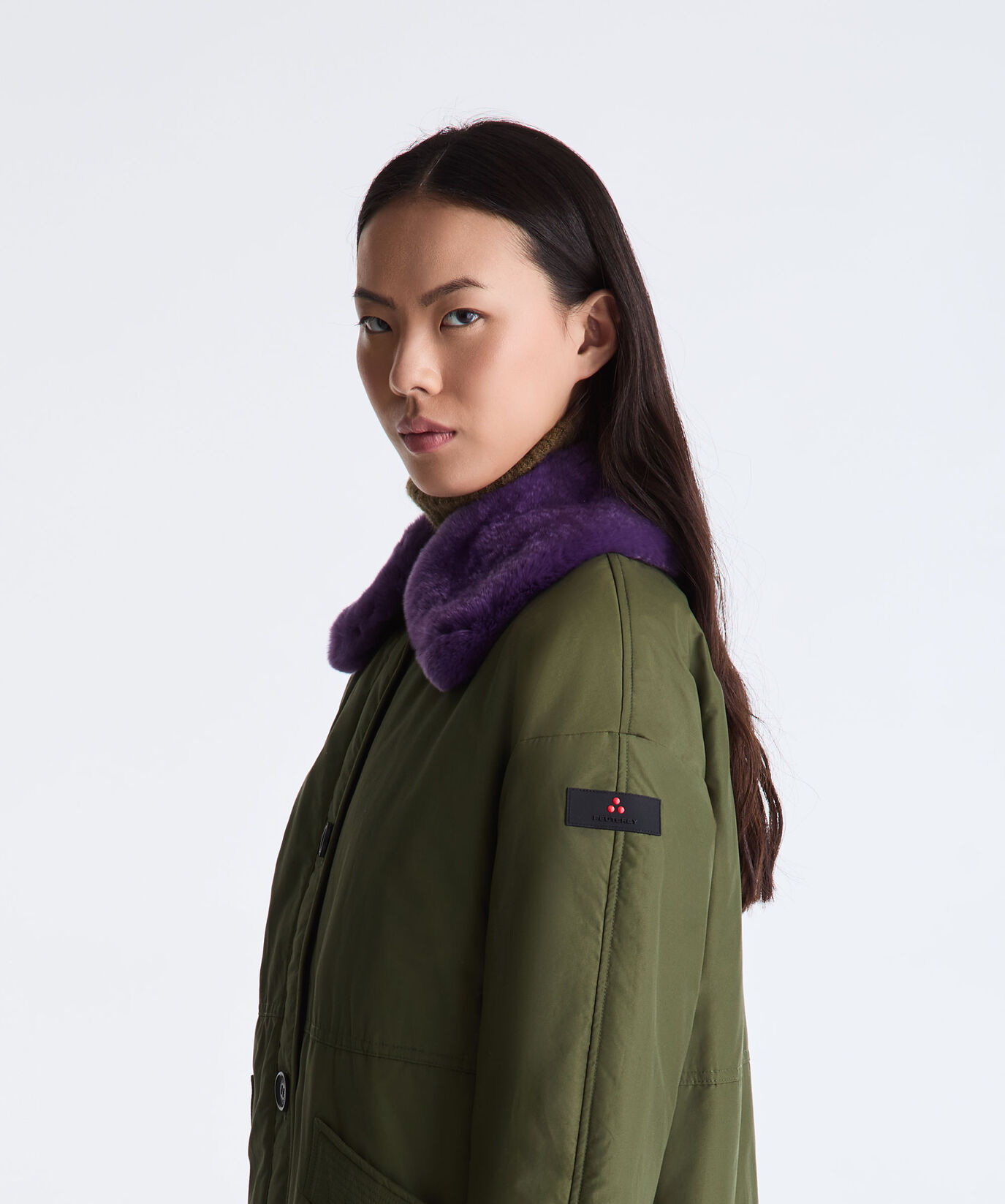 Beidseitig tragbare Jacke mit abnehmbarem Pelzkragen  Peuterey - large