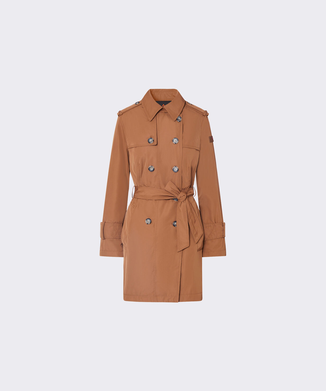 Zweireihiger Trenchcoat aus Taft mit G&uuml;rtel  Peuterey - large