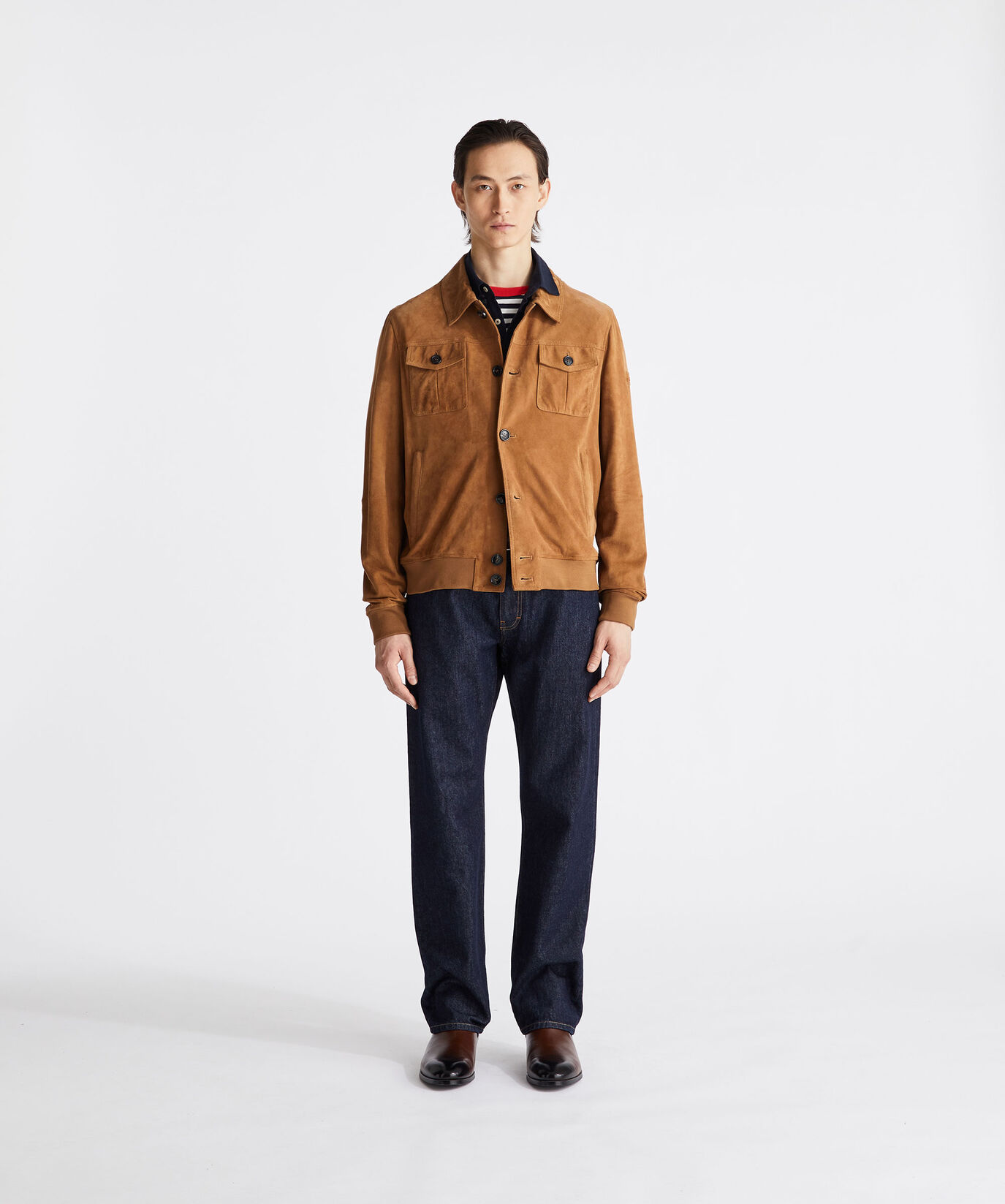 Suede jacket with horn effect buttons  Peuterey - large image number 0