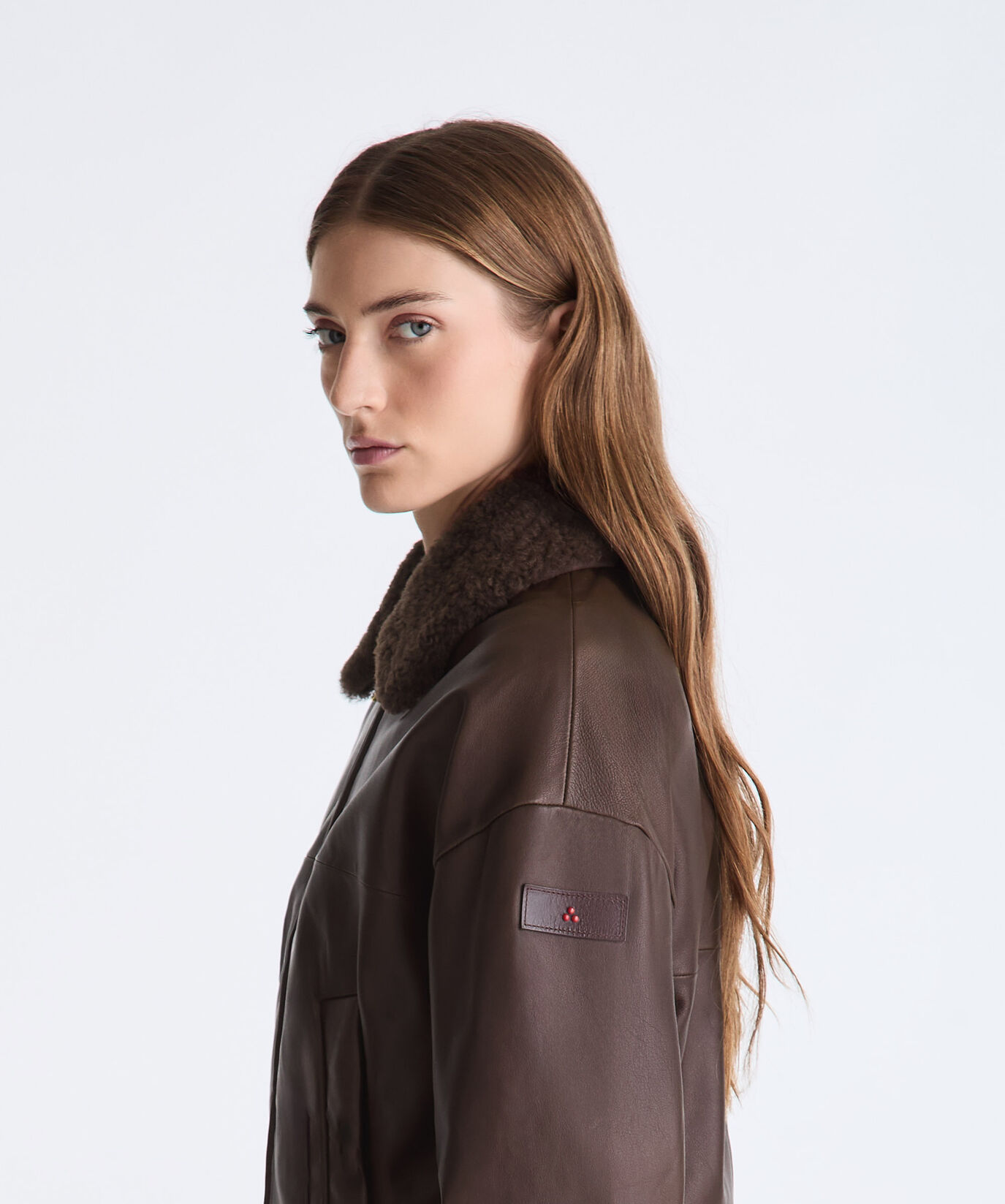 Leather Bomber Jacket with Sheepskin Trim  Peuterey - large