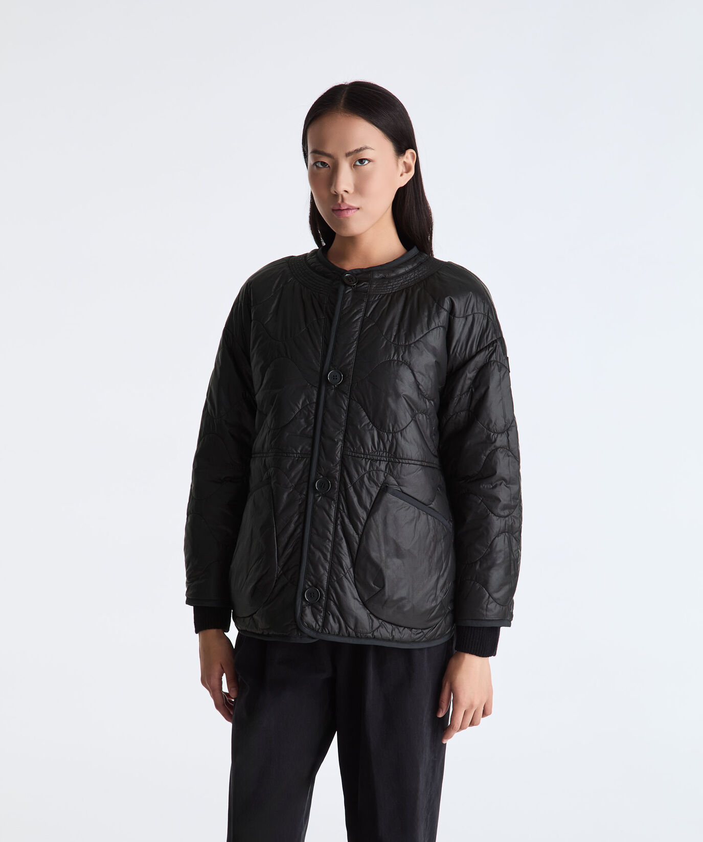 Beidseitig tragbare Jacke mit abnehmbarem Pelzkragen  Peuterey - large