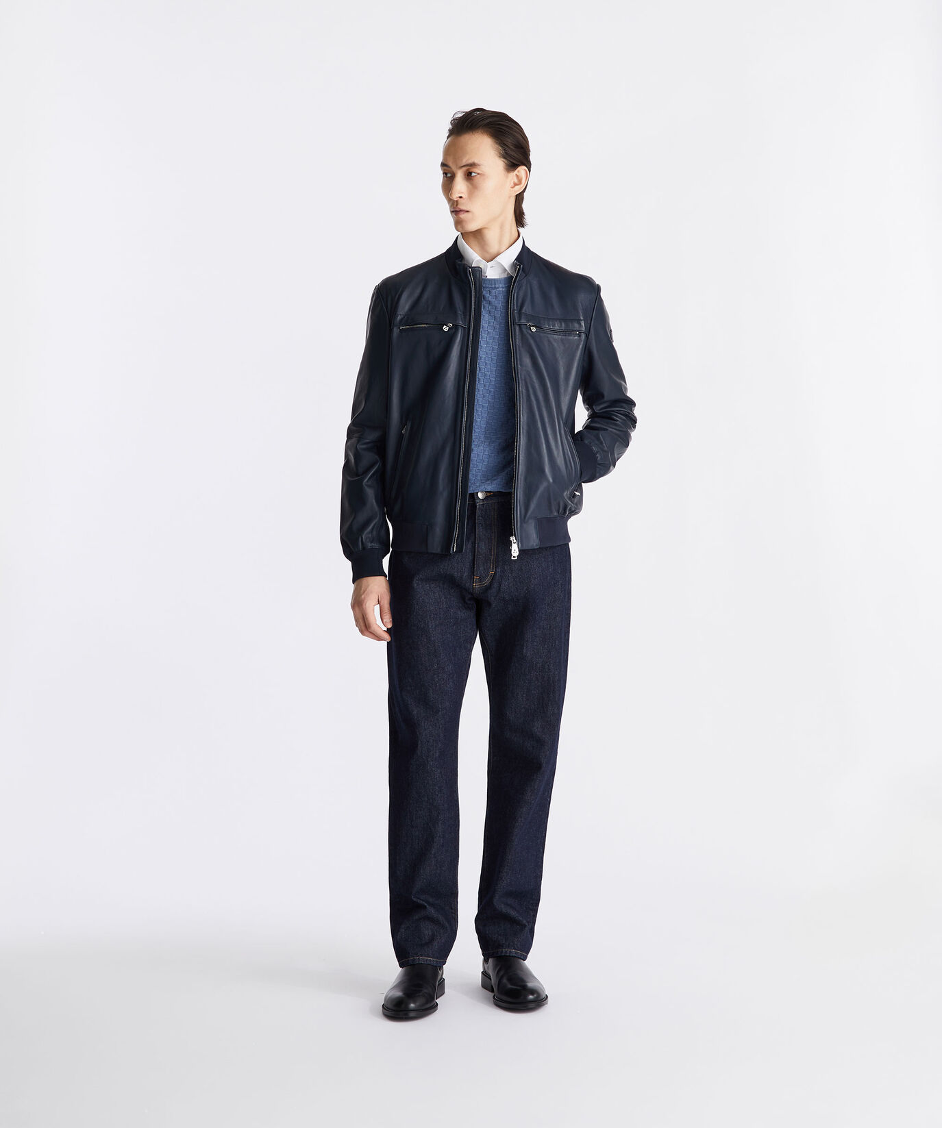 Leather jacket with chest pockets  Peuterey - large image number 0