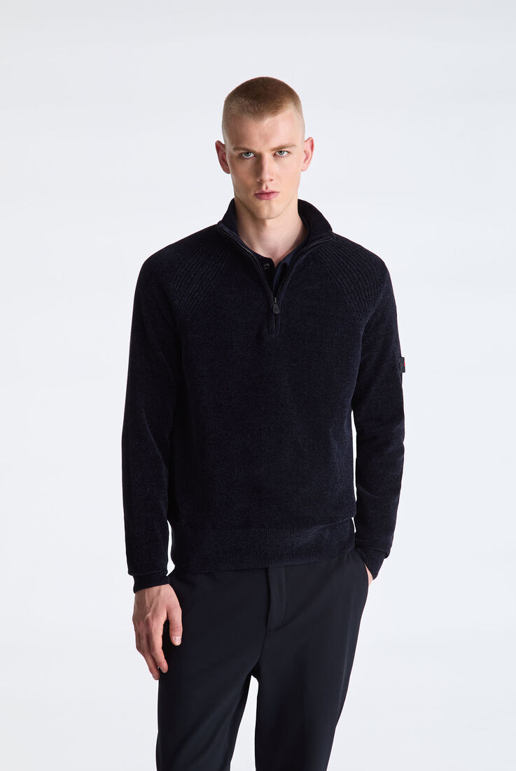 Plain Chenille Sweater with Half Zip  Peuterey - medium