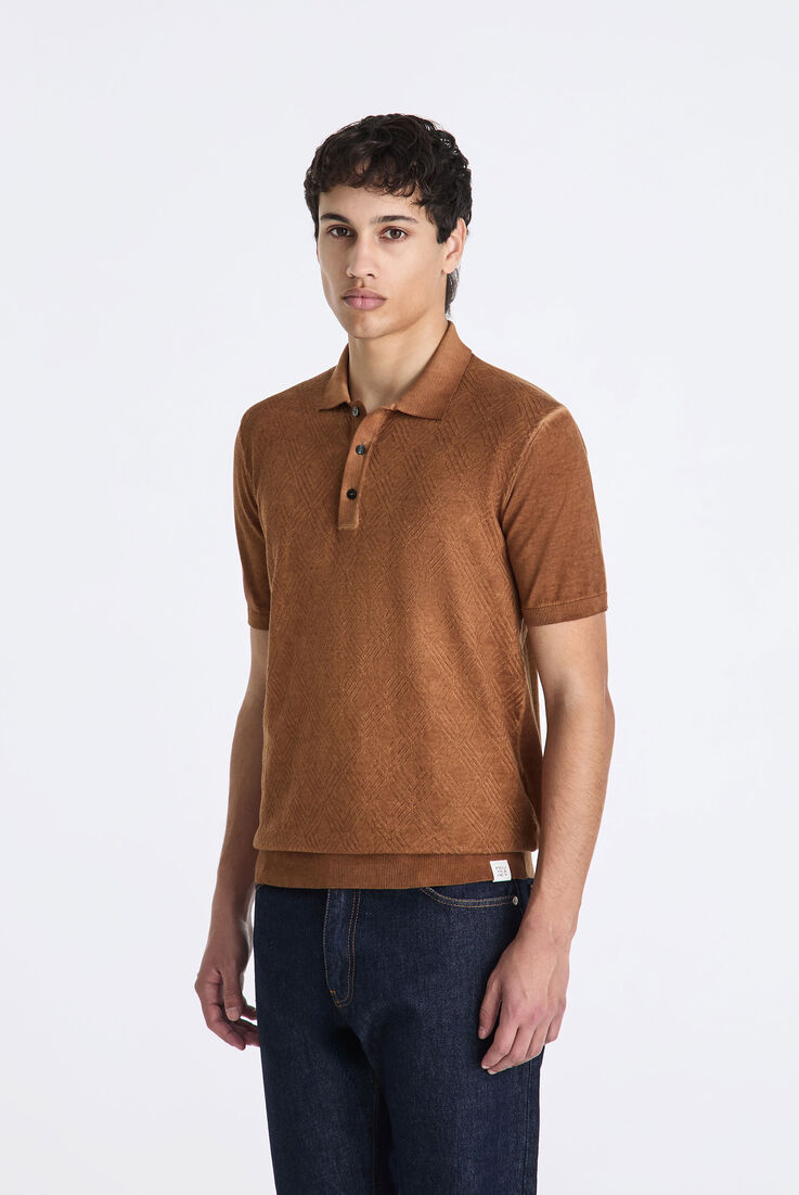 Garment-dyed cotton knit polo shirt  Peuterey - medium
