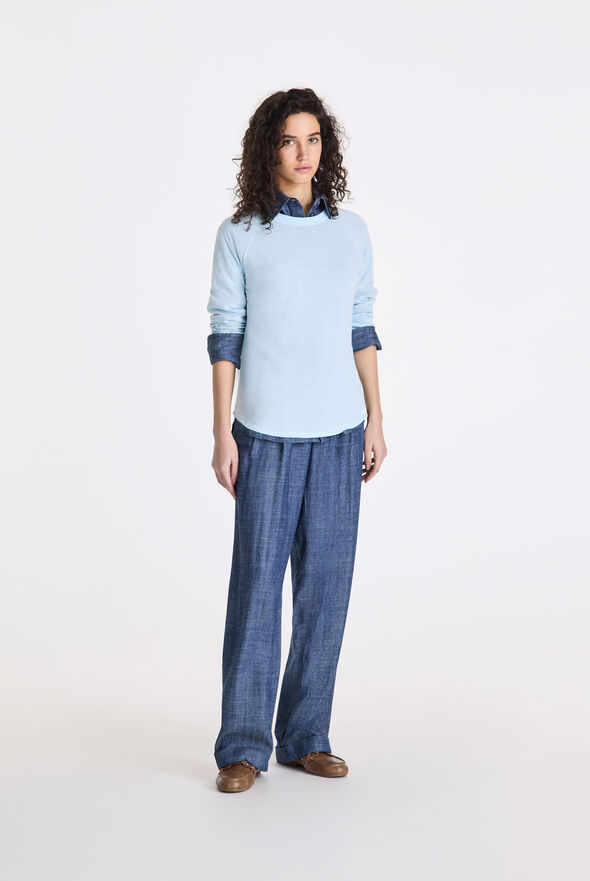 T-shirt &agrave; manches longues en lin m&eacute;lang&eacute;  Peuterey - medium