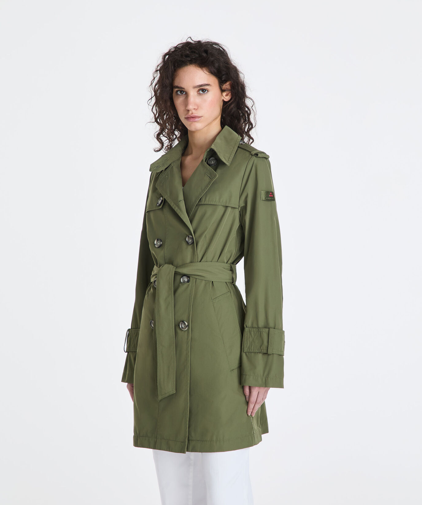 Double-breasted taffeta trench coat with belt  Peuterey - large image number 1