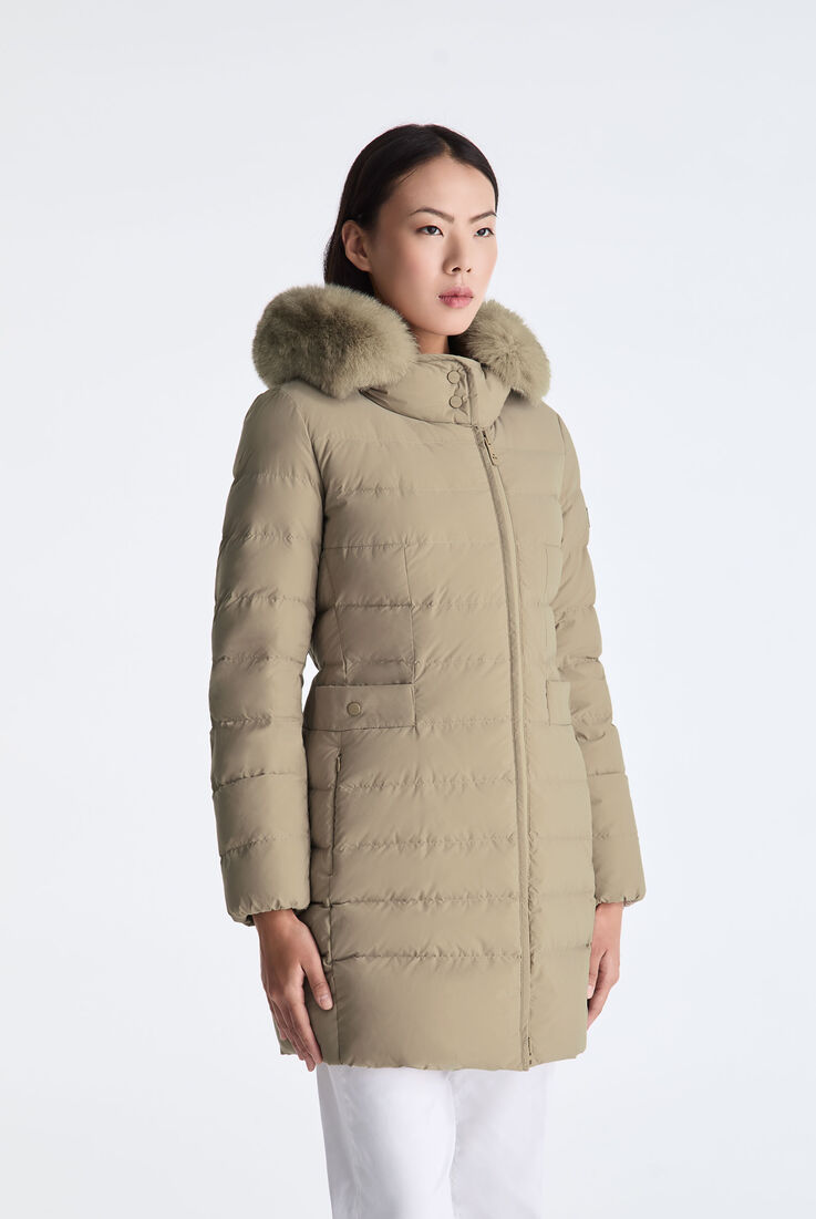 Long Down Jacket with High Collar And Fur Edging  Peuterey - medium