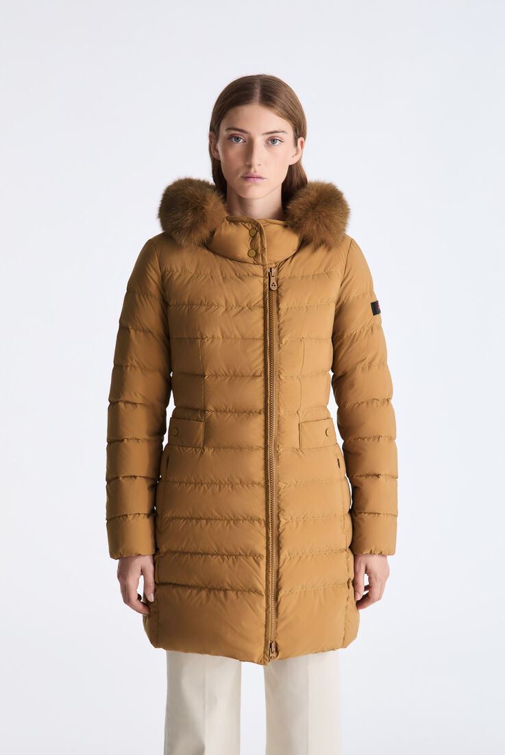 Long Down Jacket with High Collar And Fur Edging  Peuterey - medium