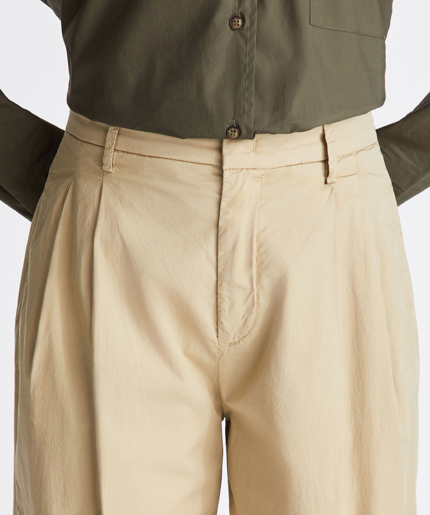 High-waisted cotton poplin trousers  Peuterey - large