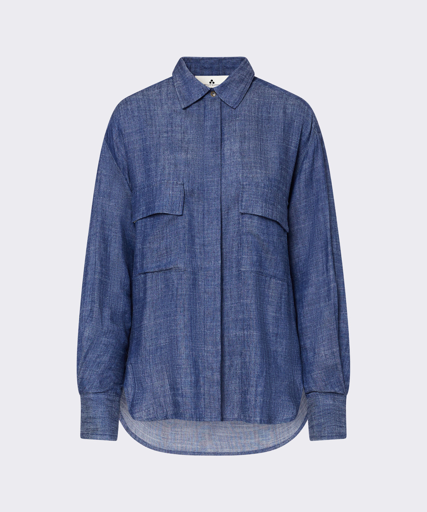 Chemise oversize en denim de lin m&eacute;lang&eacute;  Peuterey - large