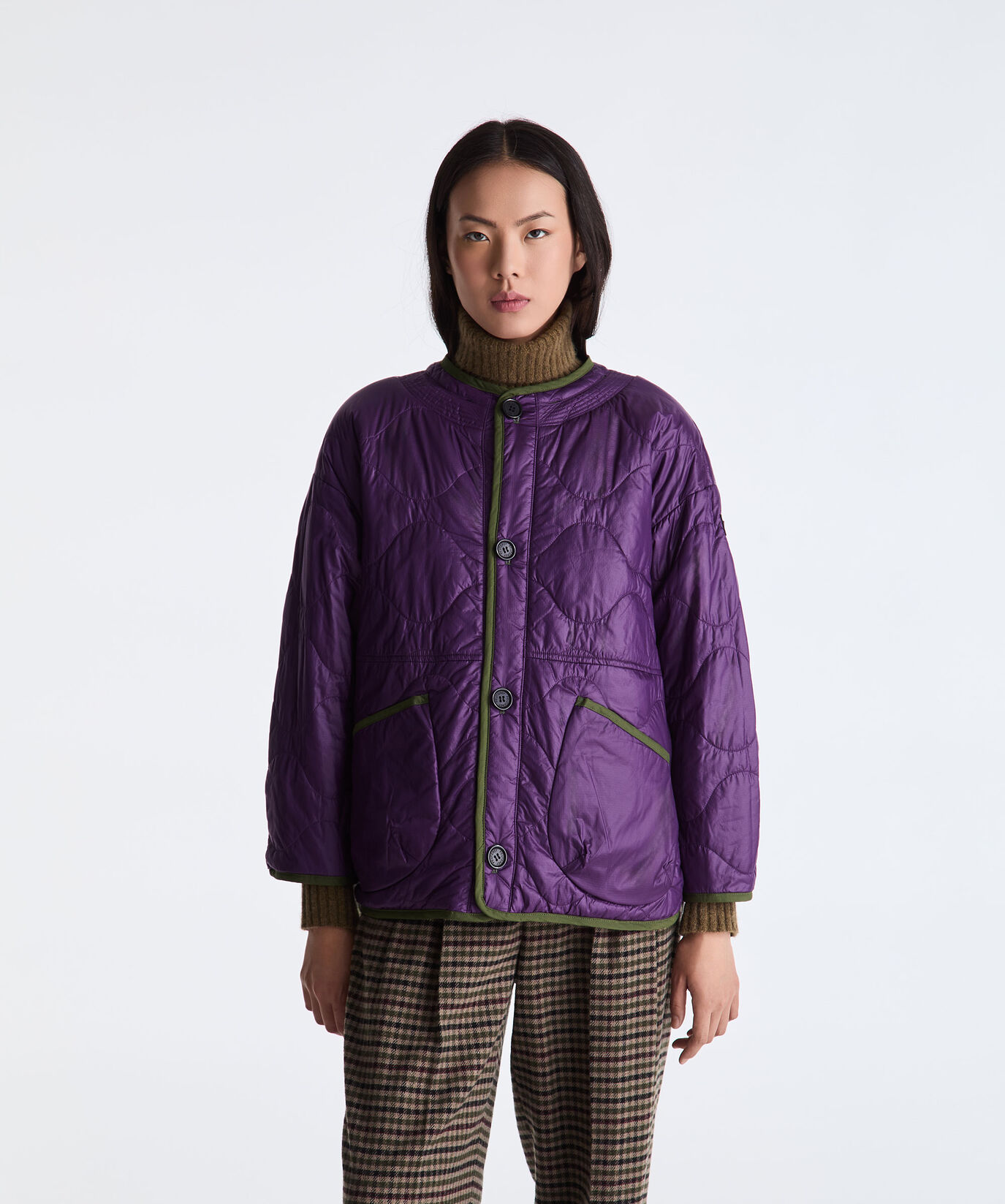 Beidseitig tragbare Jacke mit abnehmbarem Pelzkragen  Peuterey - large