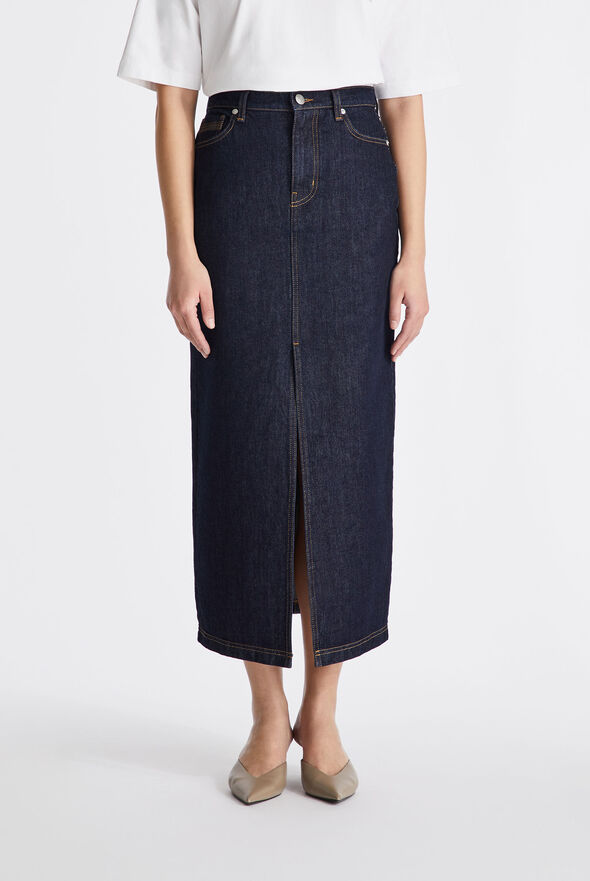 Denim skirt with front slit  Peuterey - medium