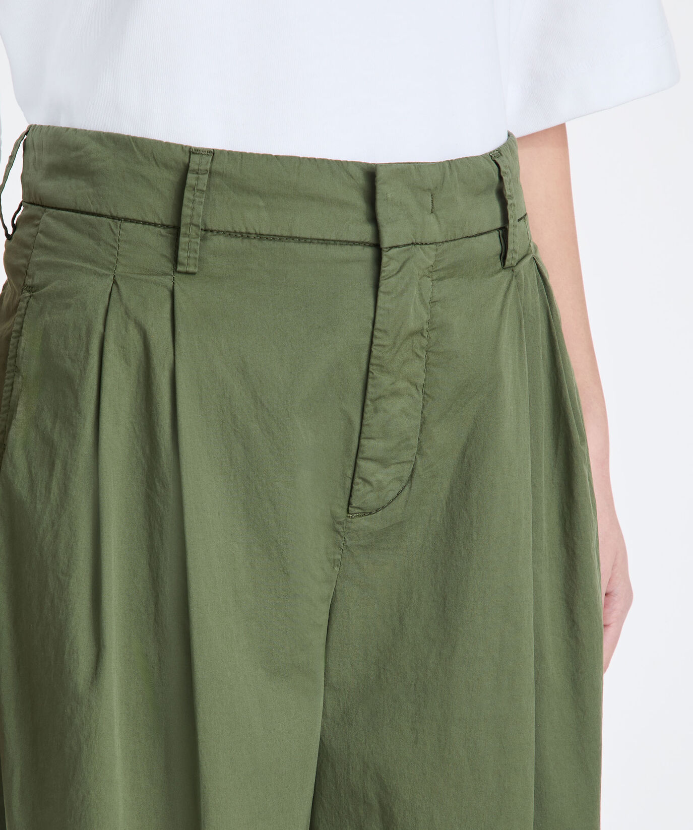 Pantalon taille haute en popeline de coton  Peuterey - large