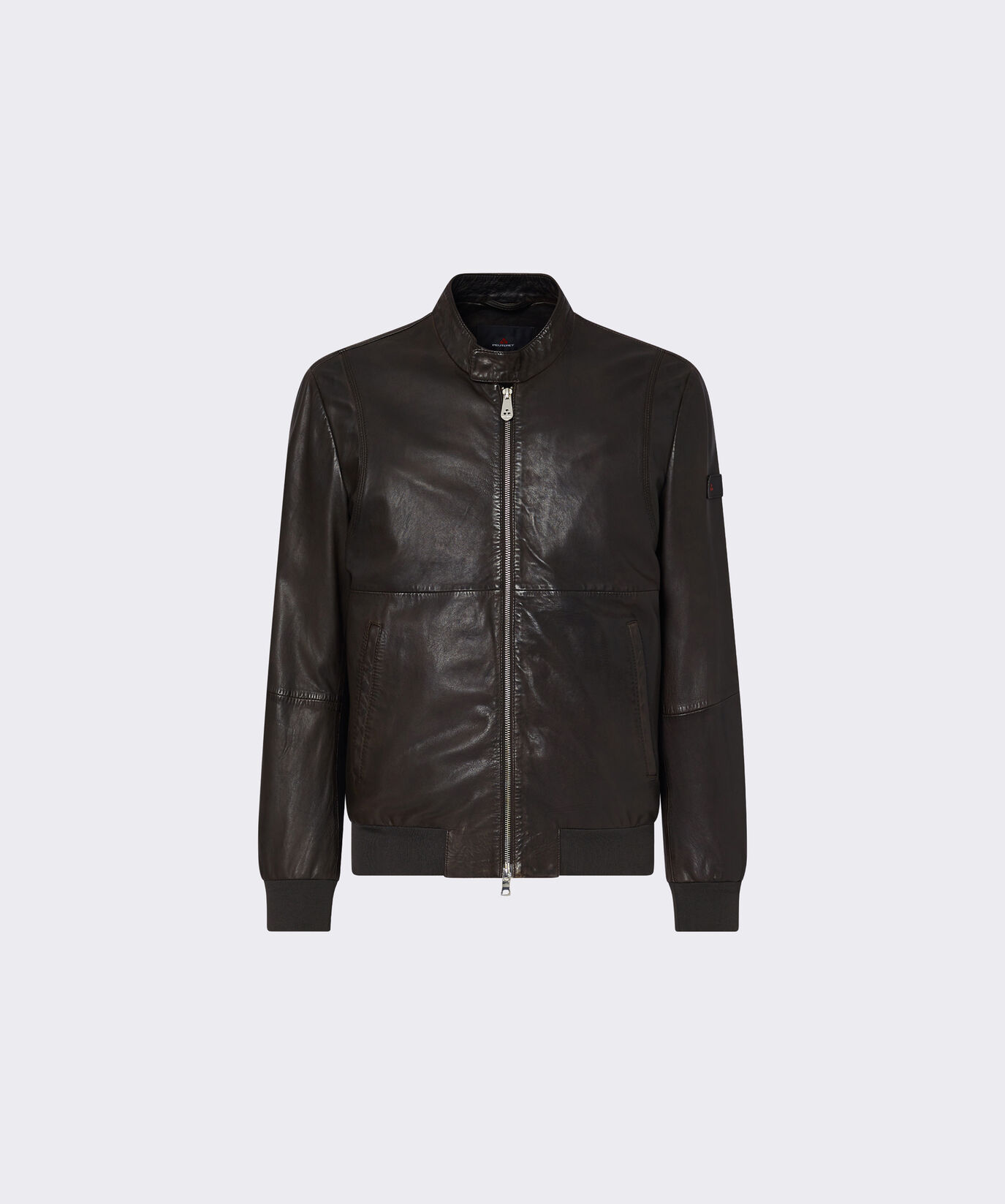 Leather bomber jacket with elastic jersey details  Peuterey - large