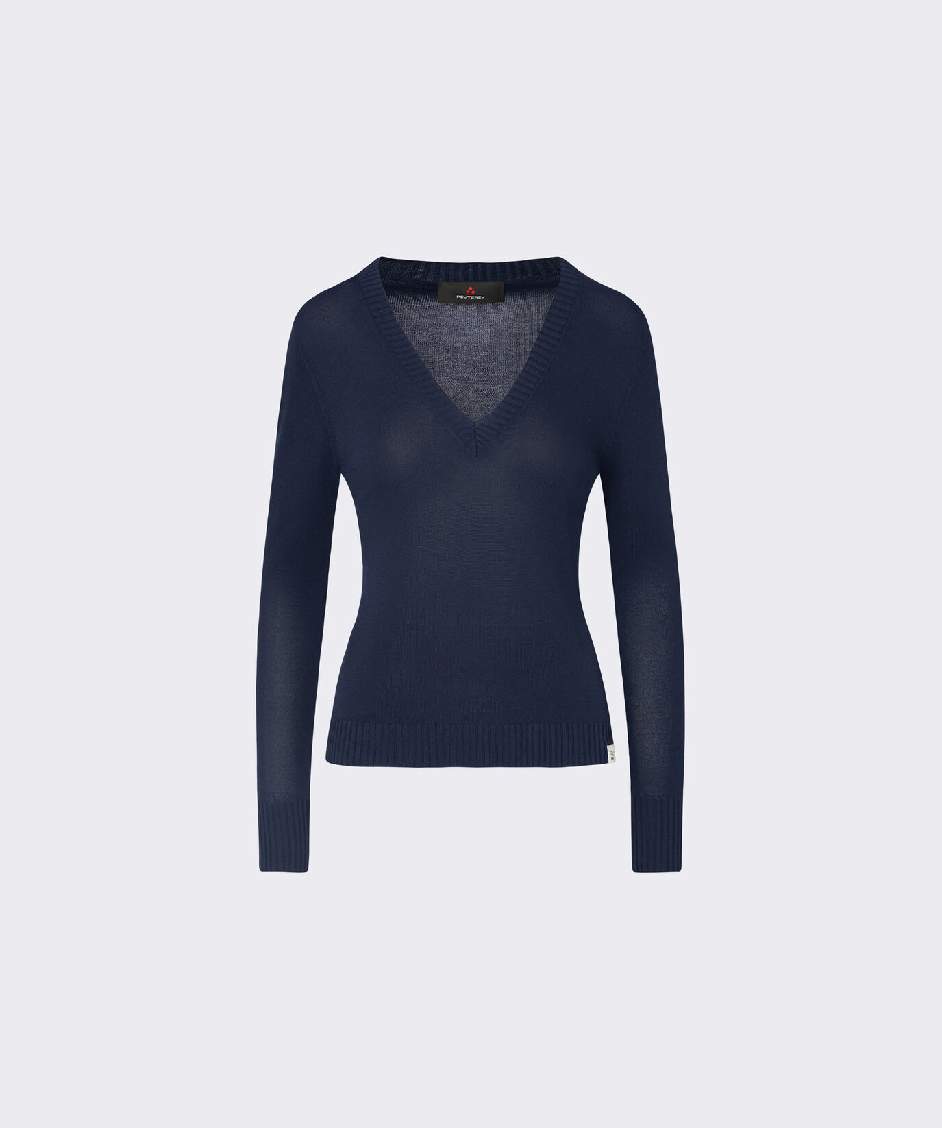 Pull tricot avec col en V en viscose m&eacute;lang&eacute;e  Peuterey - large