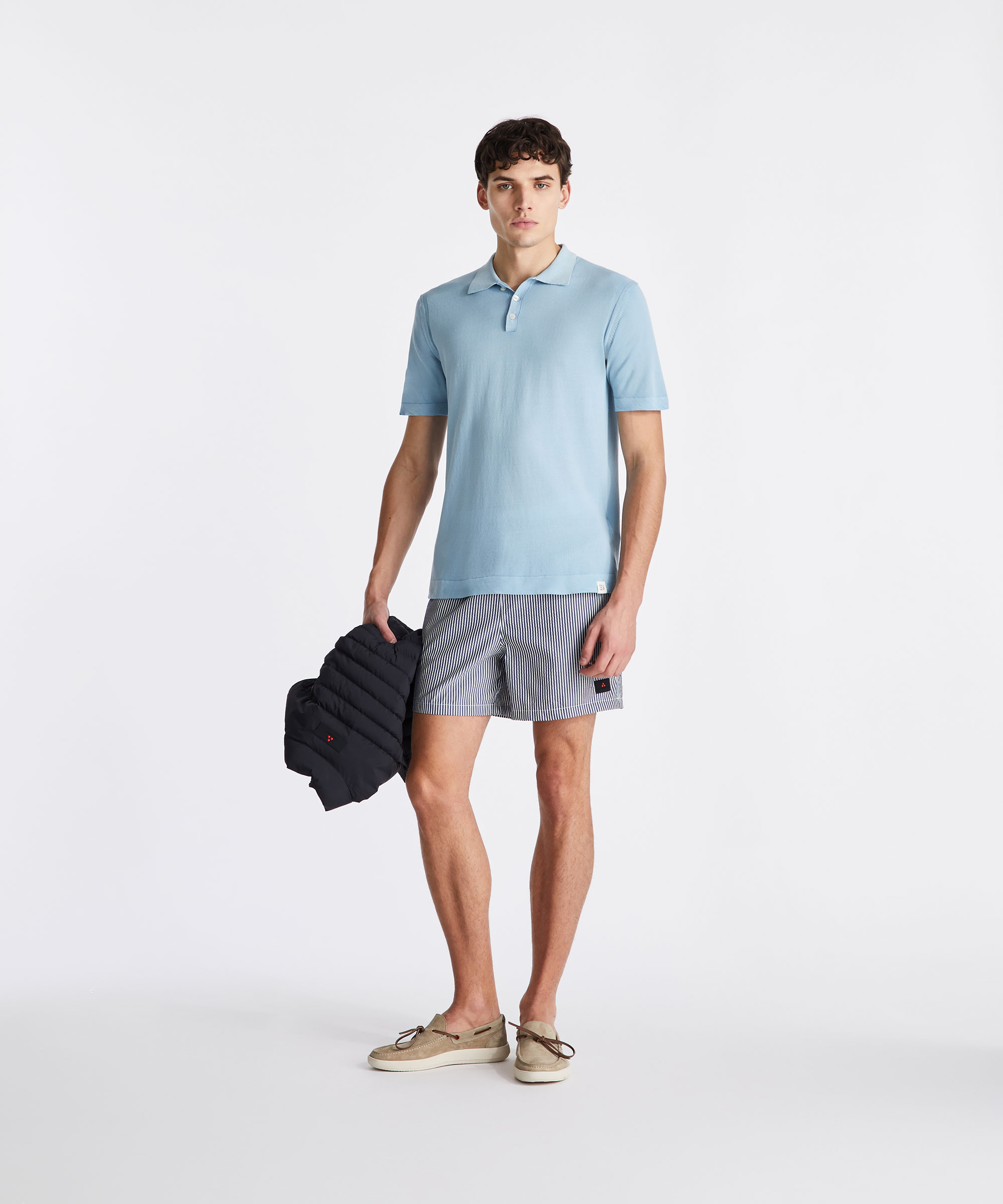 Polo classica in tricot di cotone, tinto capo, PORTO AZZURRO, Taglia: XXL