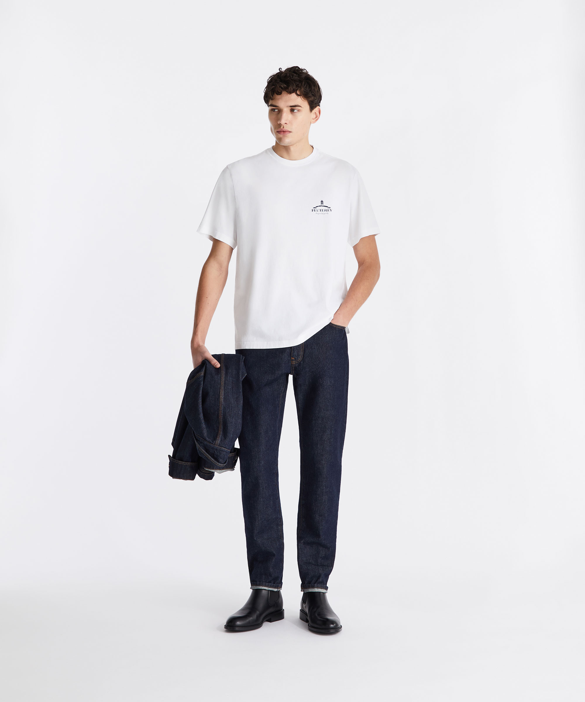T-shirt con stampa e scritta Peuterey sul petto, PAPIRO, Taglia: XXL