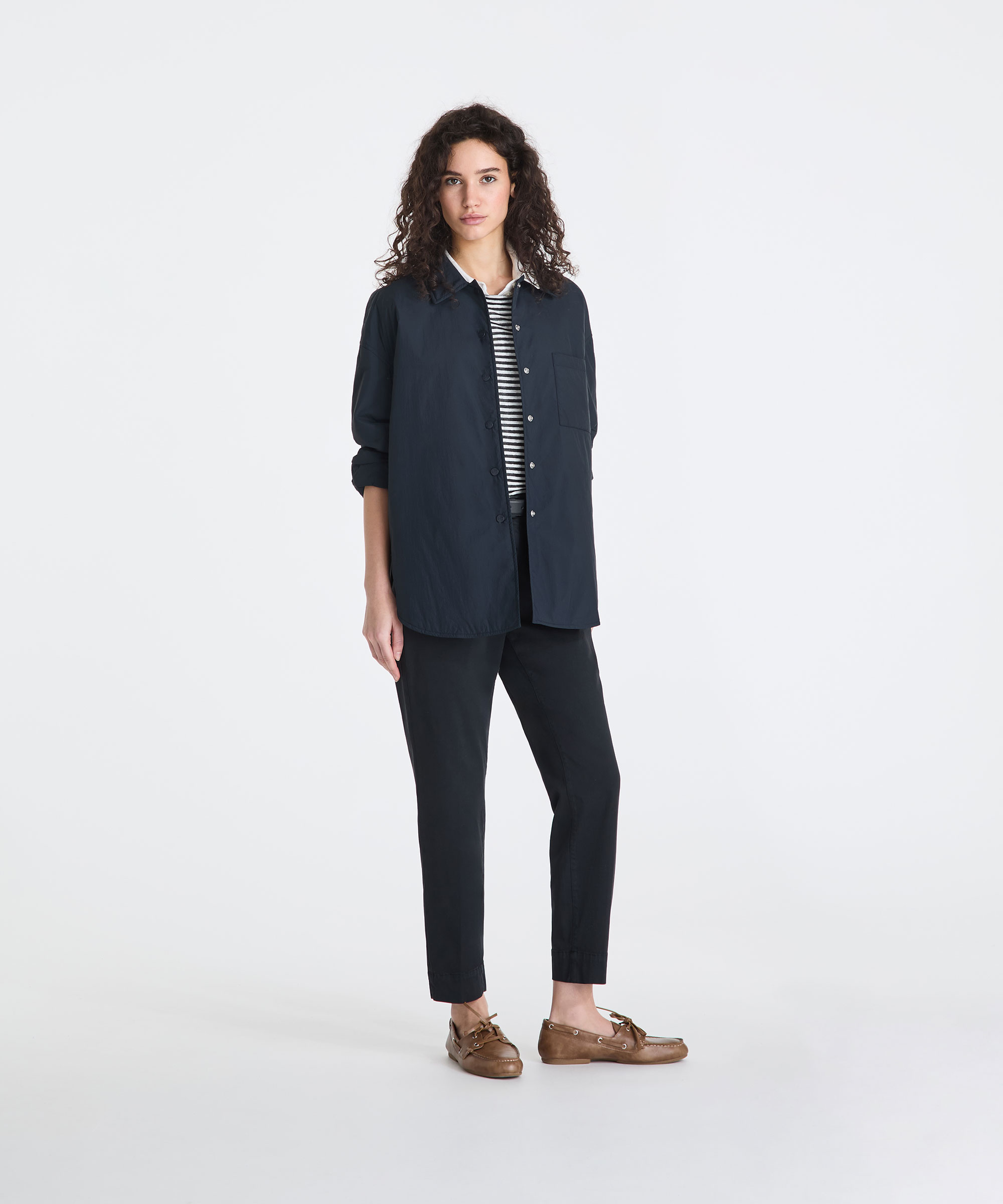 Pantaloni chino in cotone stretch, NERO, Taglia: 48