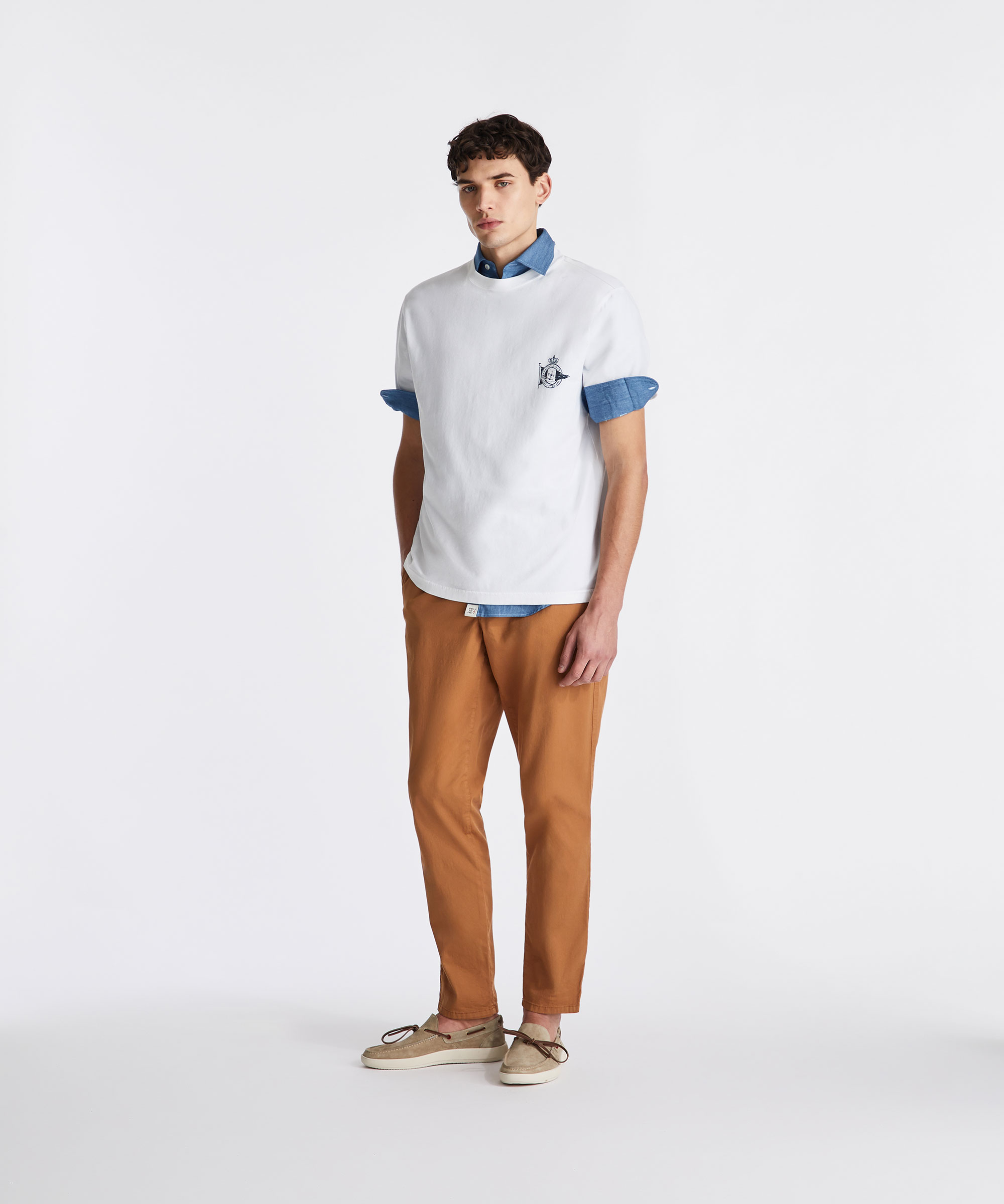 T-shirt con stampa sul petto, PAPIRO, Taglia: XXL